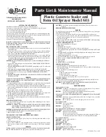 B&G 603 Parts List & Maintenance Manual preview