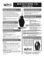 Preview for 1 page of B&G BULB DUST-R 1150 User Manual