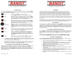 Preview for 2 page of Bandit 240 DB User Manual