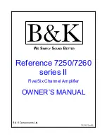 Preview for 1 page of B&K 7250 Owner'S Manual