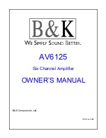 B&K AV6125 Owner'S Manual preview