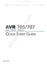 B&K AVR 705 Quick Start Manual preview