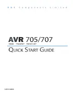 Preview for 1 page of B&K AVR 707/705 Quick Start Manual