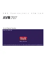 B&K AVR 707 User Manual предпросмотр