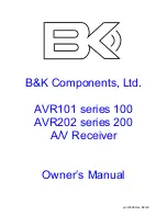 B&K AVR101 Owner'S Manual предпросмотр