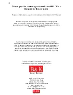 Предварительный просмотр 2 страницы B&K CK2.2 Manual To Installation