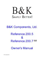 Preview for 1 page of B&K P/N13445 Owner'S Manual