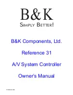 Preview for 1 page of B&K Reference 31 Owner'S Manual