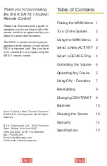 Preview for 2 page of B&K SR10.1 Operation Manual