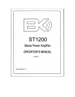 Preview for 1 page of B&K ST1200 Operator'S Manual