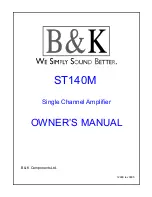 B&K ST140M Owner'S Manual preview