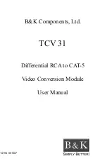 B&K TCV31 User Manual предпросмотр