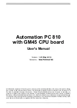 B&R Automation PC 810 User Manual preview