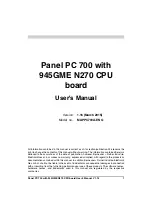 Preview for 1 page of B&R MAPPC700A-ENG User Manual