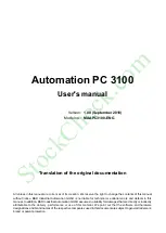 B&R Panel PC 3100 User Manual preview