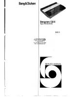 Bang & Olufsen beogram cd x 5121 Service Manual предпросмотр