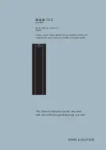 Preview for 1 page of Bang & Olufsen BeoLab 12-3 Service Manual