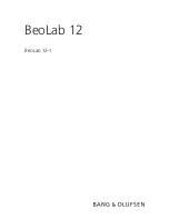 Предварительный просмотр 1 страницы Bang & Olufsen beolab 12 User Manual