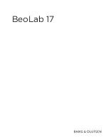 Bang & Olufsen BeoLab 17 User Manual preview