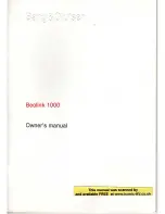 Preview for 1 page of Bang & Olufsen Beolink 1000 Owner'S Manual