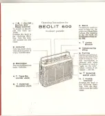 Предварительный просмотр 2 страницы Bang & Olufsen Beolit 600 Operating Instructions Manual