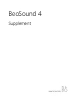 Bang & Olufsen BeoSound 4 Supplement Manual preview