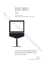 Bang & Olufsen BeoVision 1 On-Site Service Manual preview
