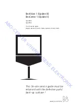 Предварительный просмотр 1 страницы Bang & Olufsen BeoVision 1 On-Site Service Manual