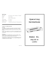 Предварительный просмотр 1 страницы Banner American PL135-4 Operating Instructions