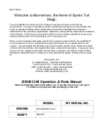 Preview for 2 page of bannerman BW2015-M Operations & Parts Manual