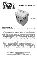 Banquet Coors VINTAGE ICE CHEST 13L Manual preview