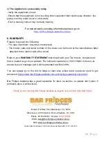 Предварительный просмотр 11 страницы BAR FRIDGES JC132B Operation Manual