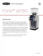 Baratza Forté AP Quick Start Manual preview