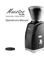 Baratza Maestro Plus Operation Manual preview