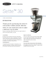 Preview for 1 page of Baratza SETTE 30 Manual