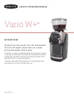 Baratza Vario W+ User Manual preview