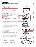 Baratza Vario+ Quick Start Manual предпросмотр