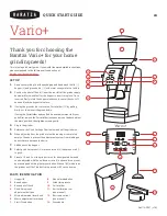 Предварительный просмотр 1 страницы Baratza Vario+ Quick Start Manual