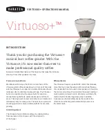 Preview for 1 page of Baratza VIRTUOSO+ Operation Manual