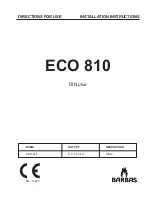 barbas ECO 810 Installation Instructions Manual preview