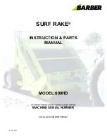 Barber SURF RAKE 600HD Instruction & Parts Manual предпросмотр