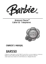 Barbie Blossom Phone BAR550 Owner'S Manual preview