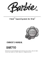 Barbie PETAL SOUND SYSTEM BAR710 Owner'S Manual предпросмотр