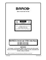 Предварительный просмотр 2 страницы Barco 98 28070 Quick Manual