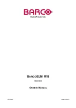 Barco BARCOELM R18 Owner'S Manual предпросмотр