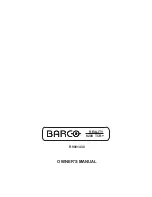 Предварительный просмотр 1 страницы Barco BARCOREALITY 8200TCR+ Owner'S Manual