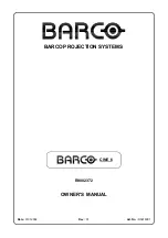 Preview for 1 page of Barco CINE 6 Owner'S Manual