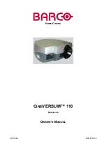 Barco CineVERSUM 110 R9010120 Owner'S Manual preview