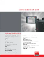 Preview for 1 page of Barco Communicator Touch Panel Specification