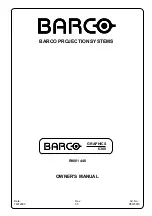 Preview for 1 page of Barco Graphics 6300 Owner'S Manual